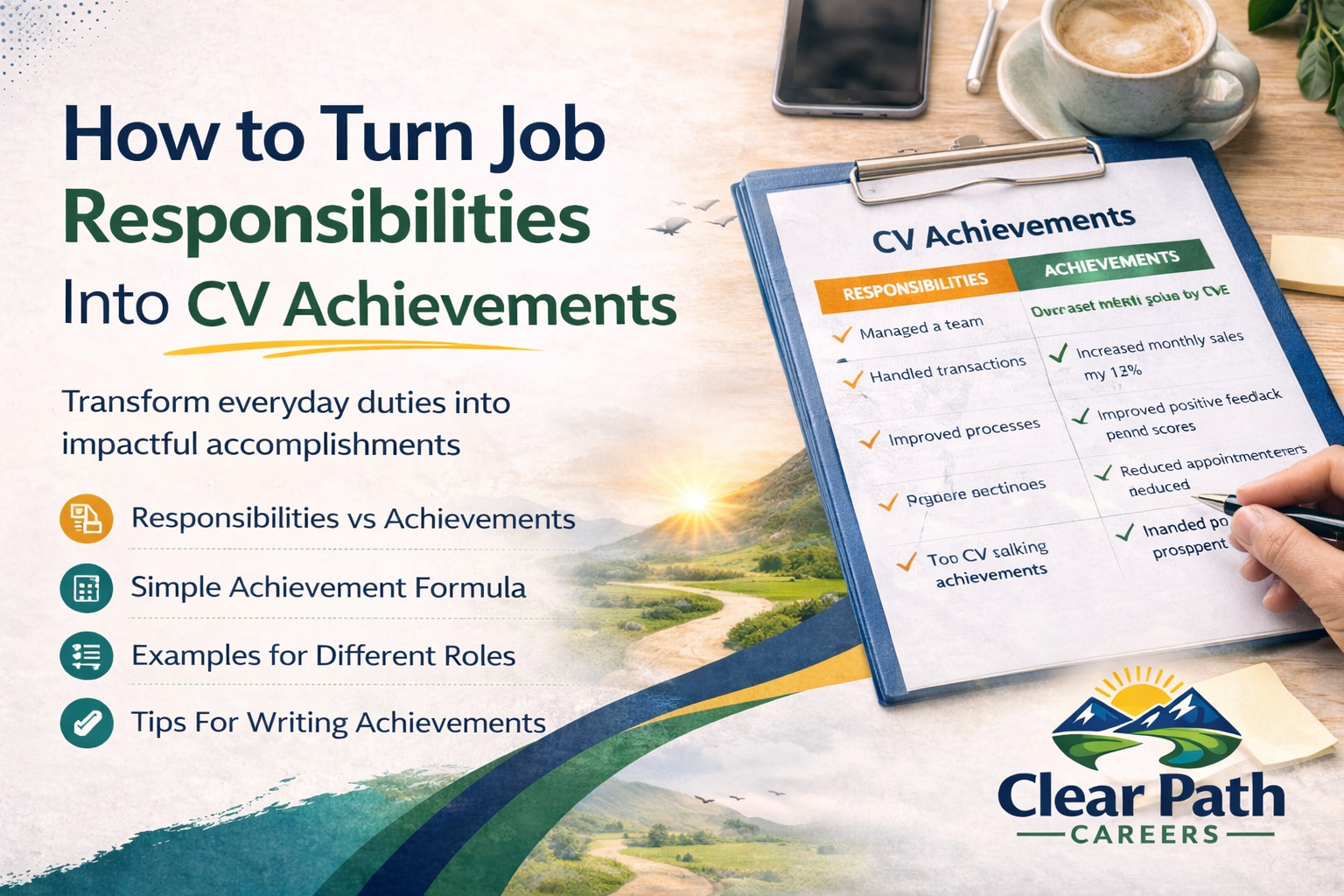 How to Turn Job Responsibilities Into CV Achievements – Clear Path Careers
